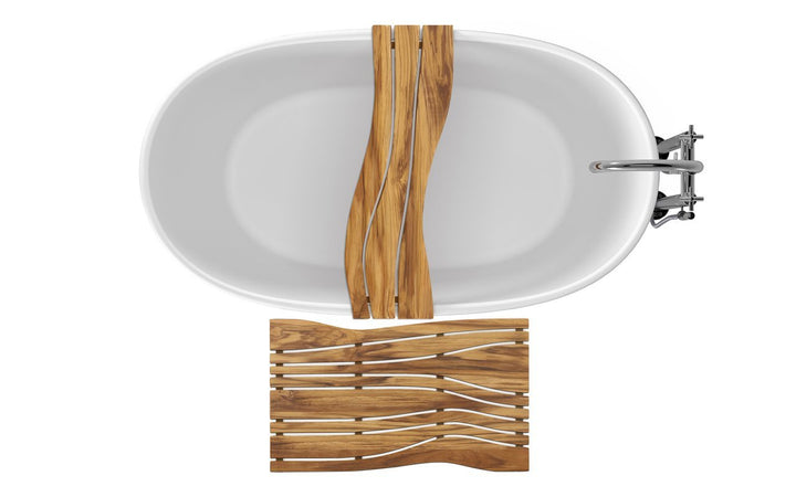 Onde Waterproof Teak Bathtub Tray