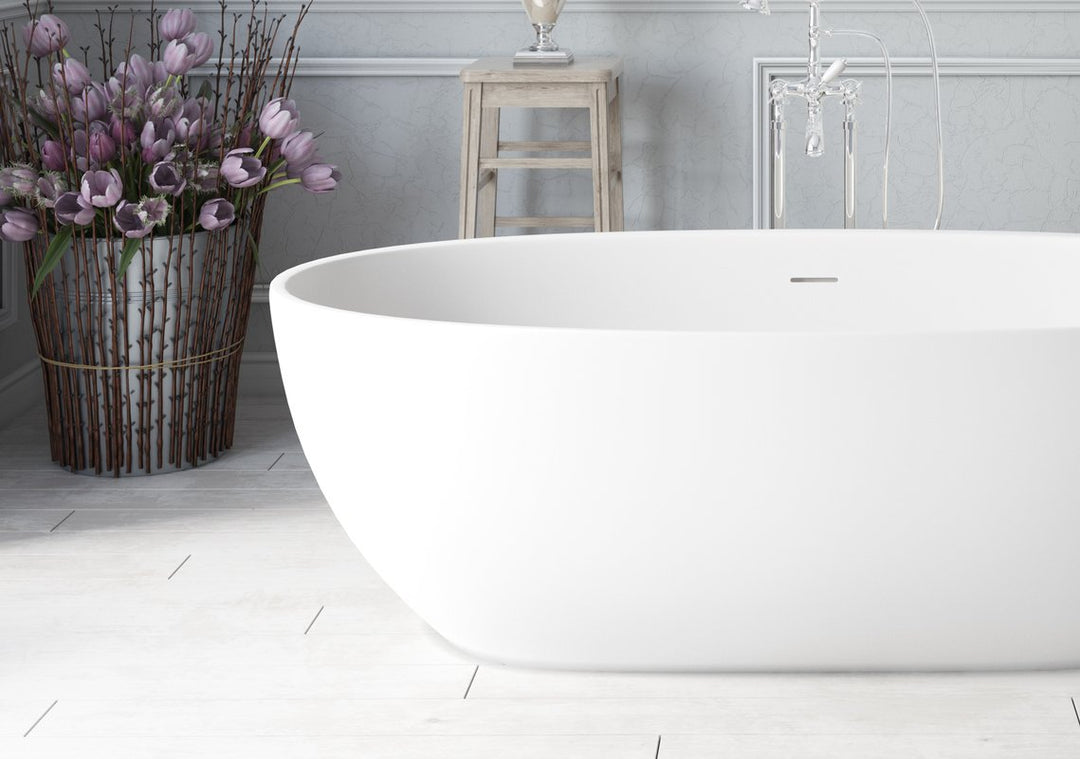 Aquatica Corelia-White Freestanding Solid Surface Bathtub