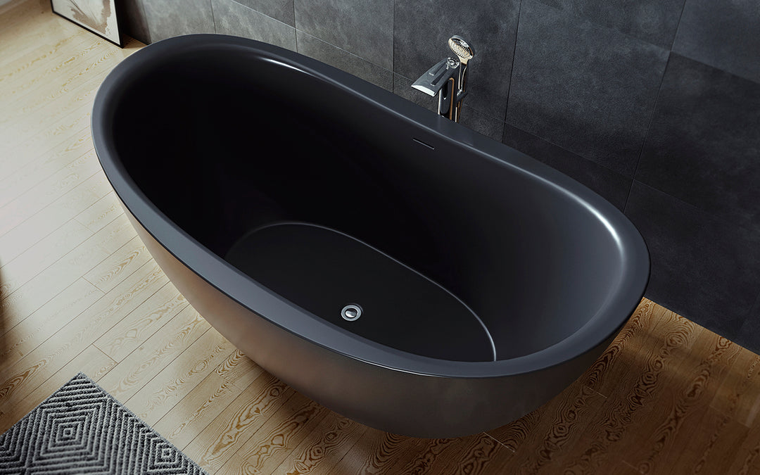 Lillian Black Freestanding AquateX Bathtub