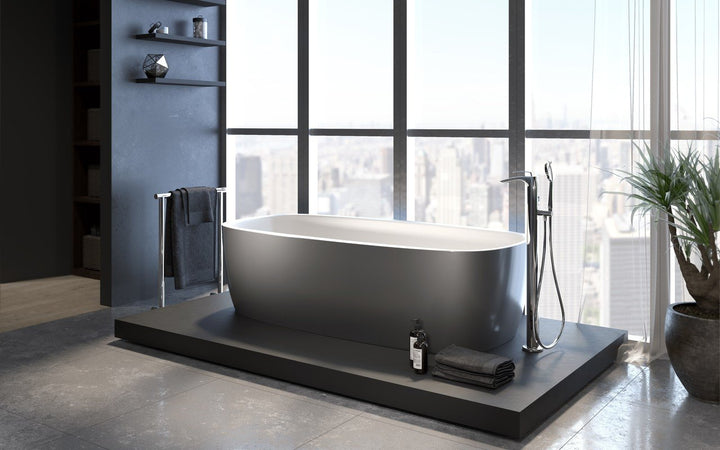 Aquatica Coletta Gunmetal-White Freestanding Bathtub