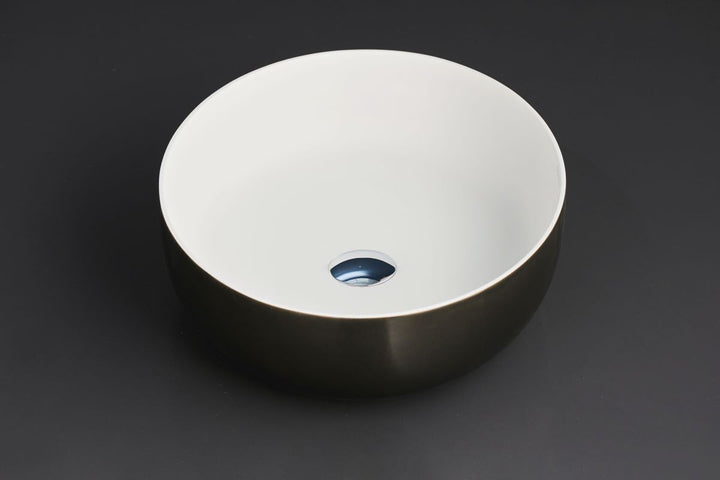 Aurora Gunmetal-Wht Supergloss R St Vessel Sink