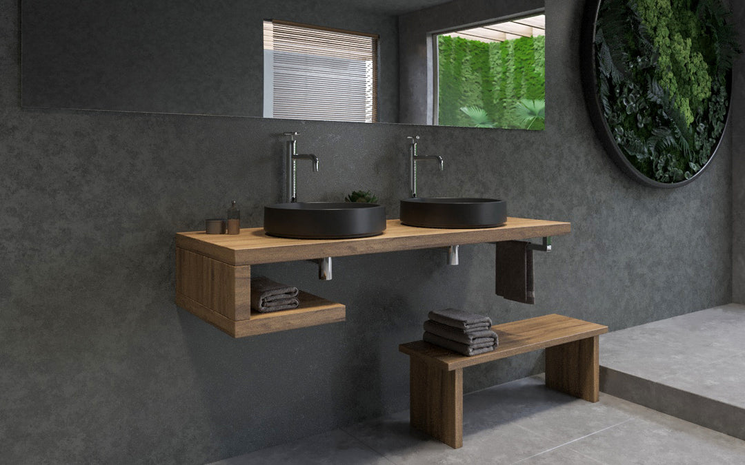 Solace-A Plus Black Round Stone Vessel Sink