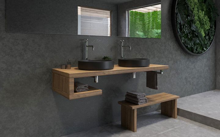 Solace-A Plus Black Round Stone Vessel Sink