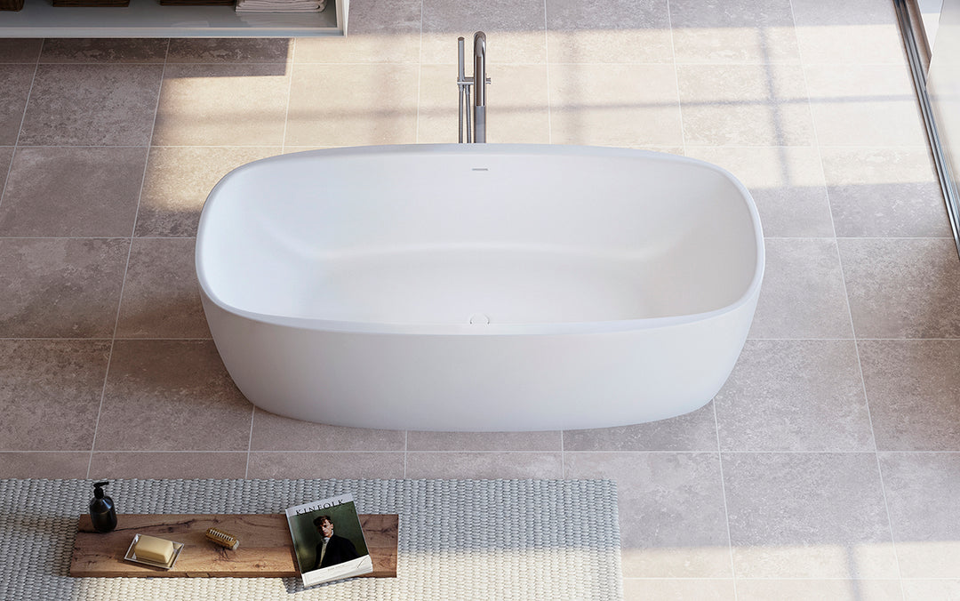 Aquatica Coletta White Freestanding Solid Surface Bathtub