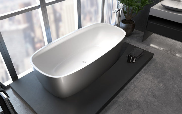 Aquatica Coletta Gunmetal-White Freestanding Bathtub