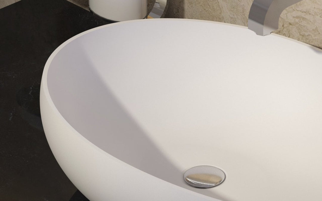 Spoon 2 White Stone Vessel Sink