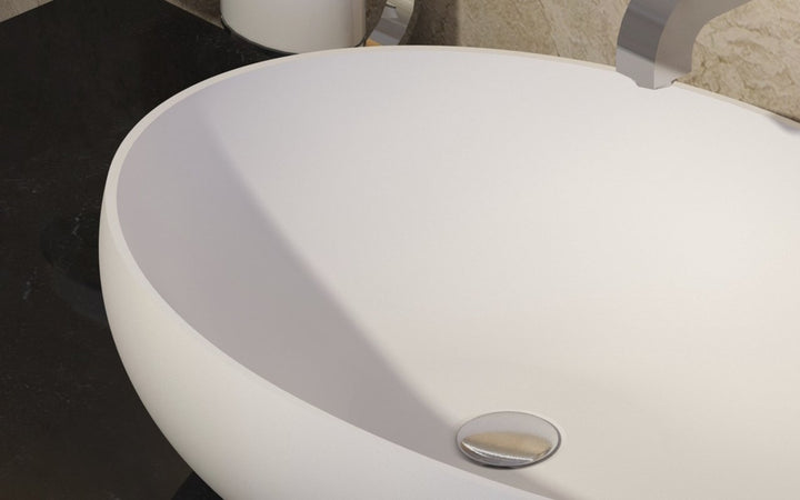 Spoon 2 White Stone Vessel Sink