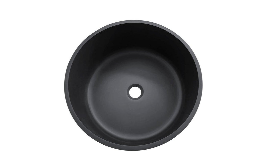 Solace-B Black Round Stone Vessel Sink