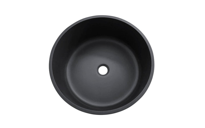 Solace-B Black Round Stone Vessel Sink