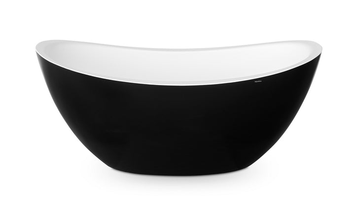 Lillian Blck-Wht Freestanding Stone Bathtub
