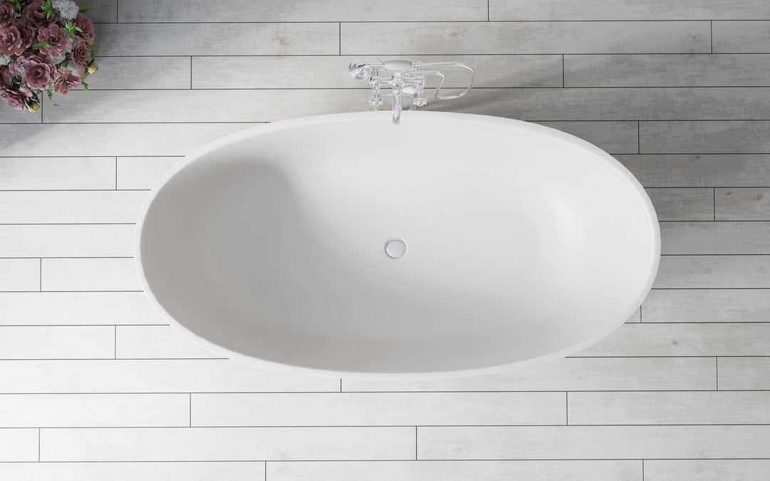 Aquatica Corelia-White Freestanding Solid Surface Bathtub