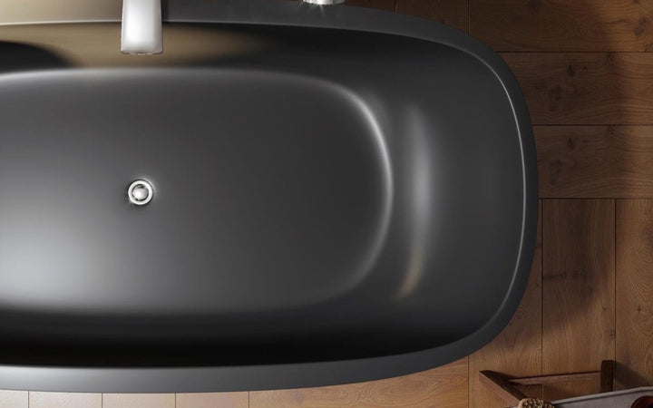 Aquatica Coletta Graphite Black Freestanding Solid Surface Bathtub