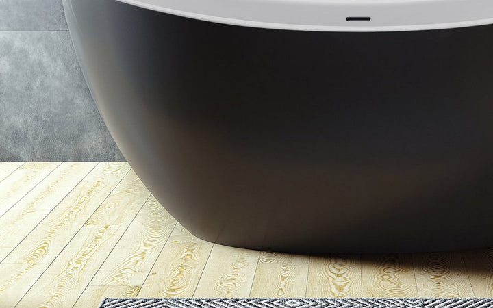 Lillian Blck-Wht Freestanding Stone Bathtub