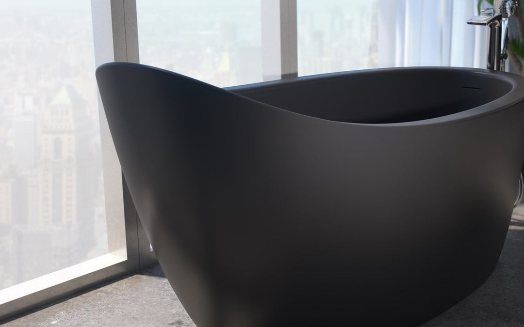 Emmanuelle 2 Black Freestanding AquateX Bathtub