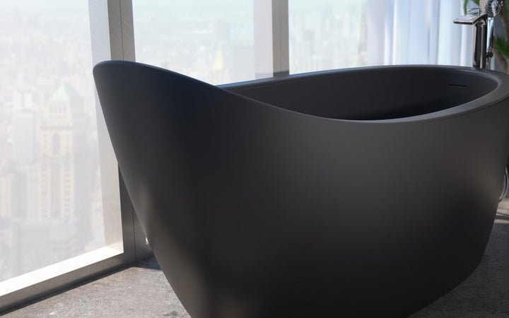 Emmanuelle 2 Black Freestanding AquateX Bathtub