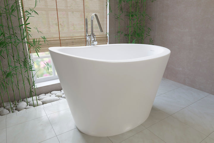 True Ofuro-Wht Freestanding Solid Surface Bathtub