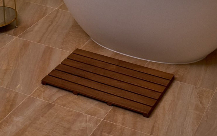 Aquatica Universal 33.5" Waterproof American Walnut Wood Bath Shower Floor Mat